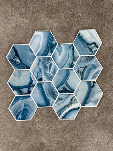 MOSAICO HEXAGONO MARINO AZUL 30X30